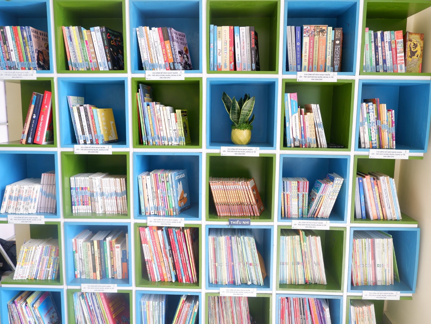 The bookcase is fully replenished with genres such as fiction, education, health, science...